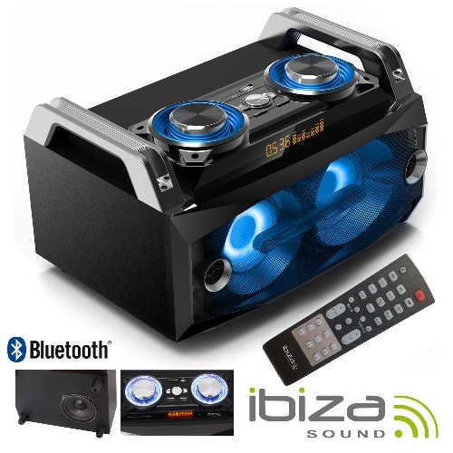 Sistema de Som Bluetooth Portátil C/ Colunas 120W IBIZA – FRAPIDS –  Especialistas em Eletrónica