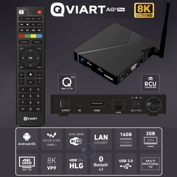 Receptor Qviart AG3 PRO UHD 4K Android 9.0 – Topo de Gama IPTV QTV AG3-Pro-600x600